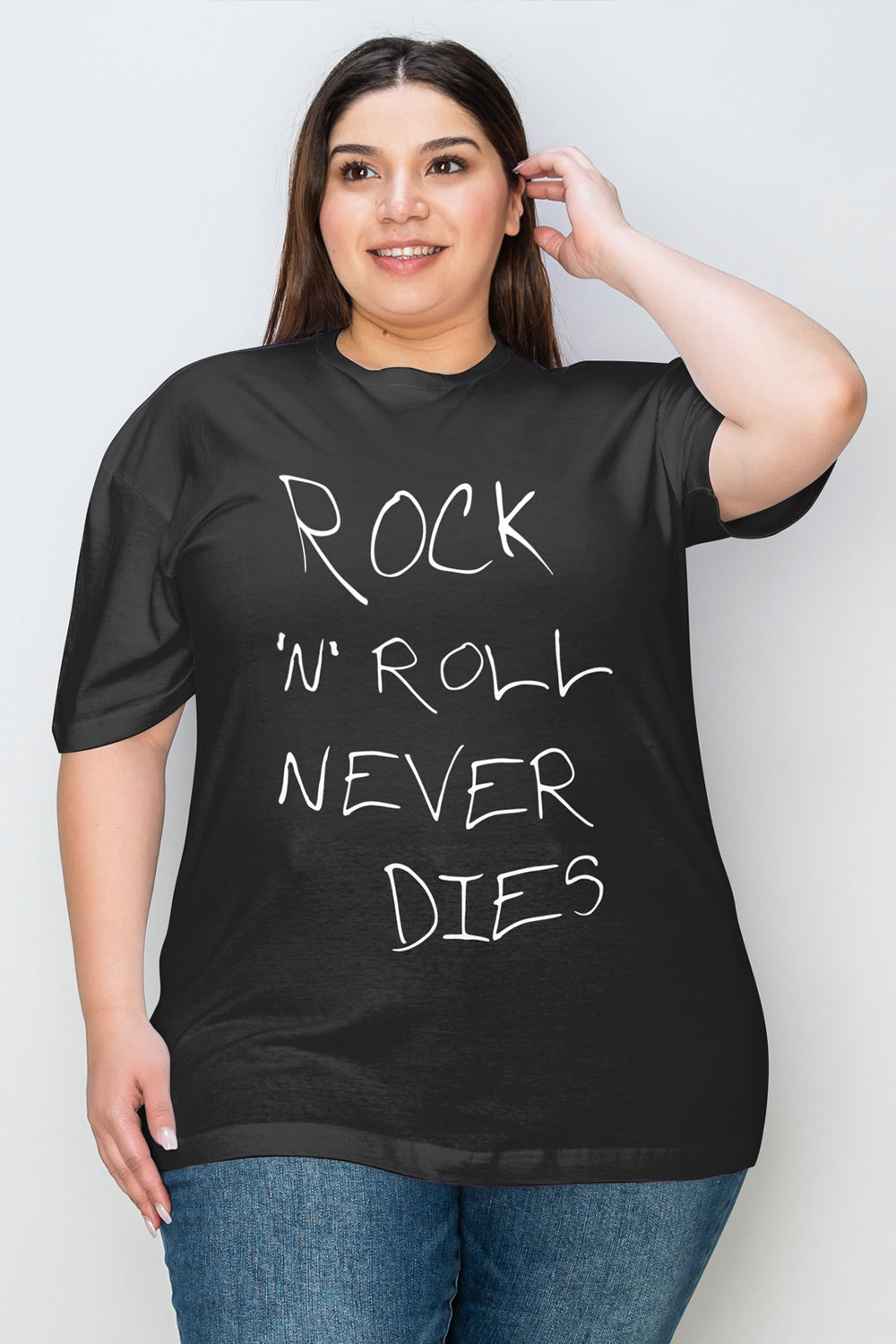 Simply Love Full Size ROCK N ROLL NEVER DIES Graphic T-Shirt