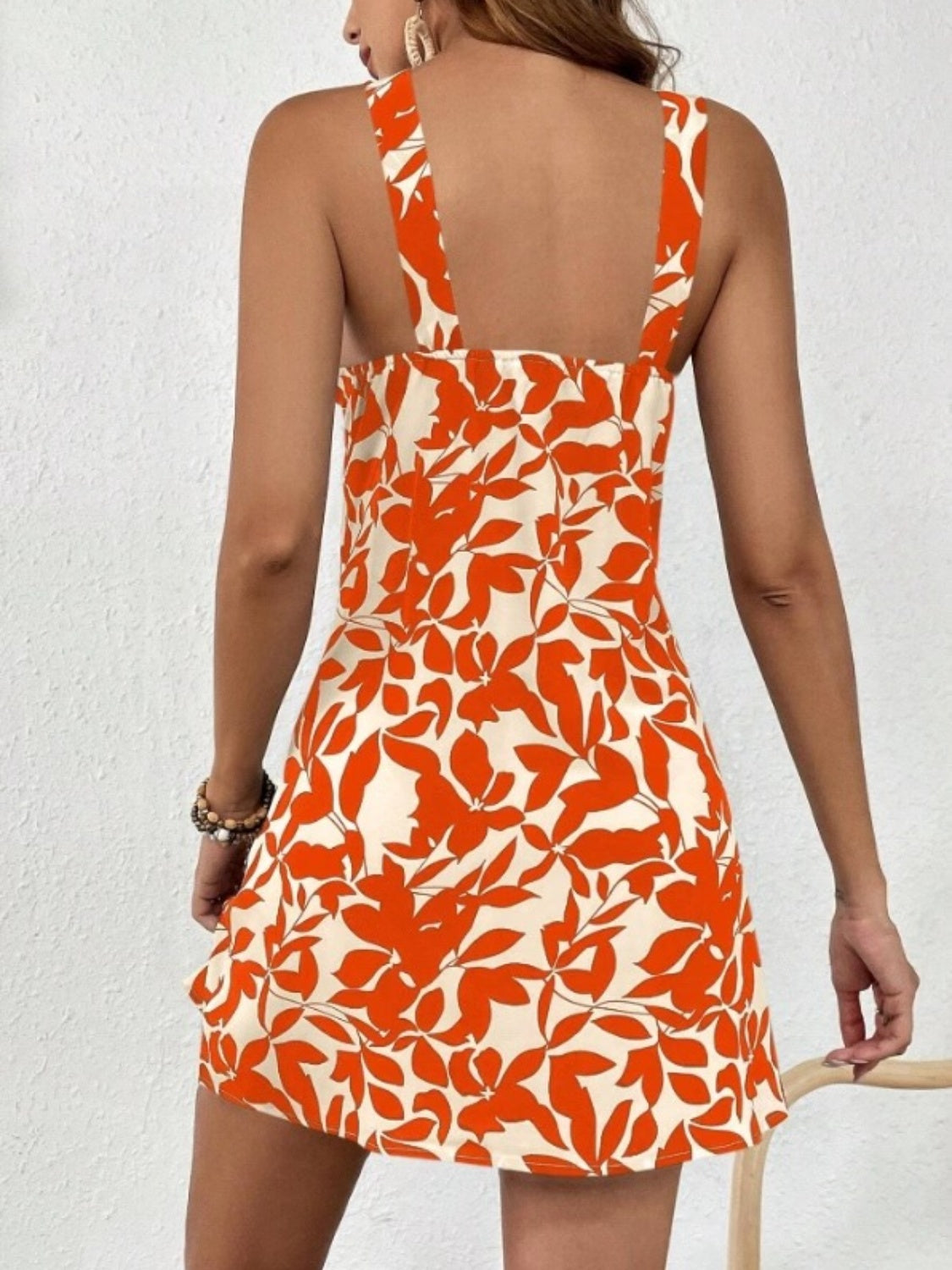 Printed Grecian Neck Mini Dress