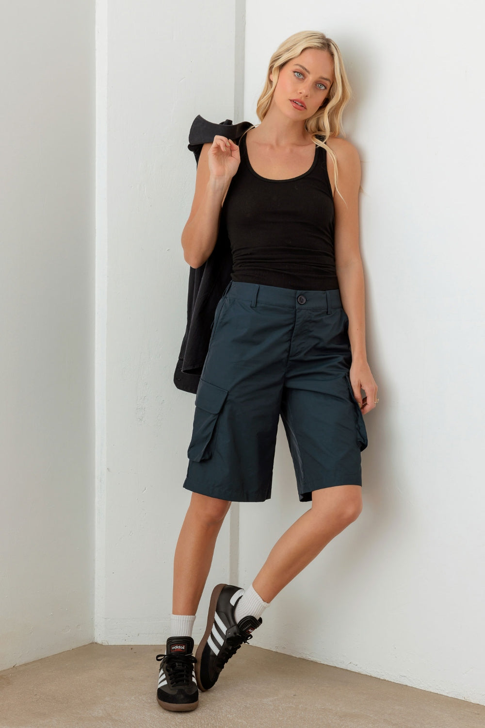 1/4 LE LIS Navy Cargo Bermuda Shorts