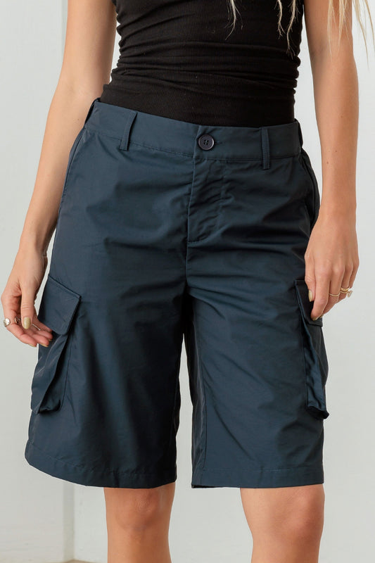 1/4 LE LIS Navy Cargo Bermuda Shorts