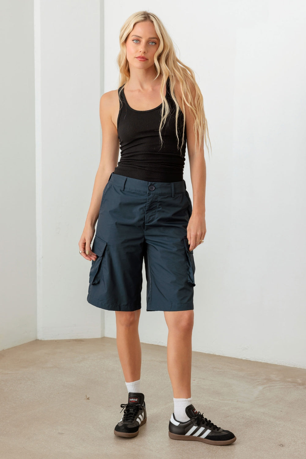 1/4 LE LIS Navy Cargo Bermuda Shorts