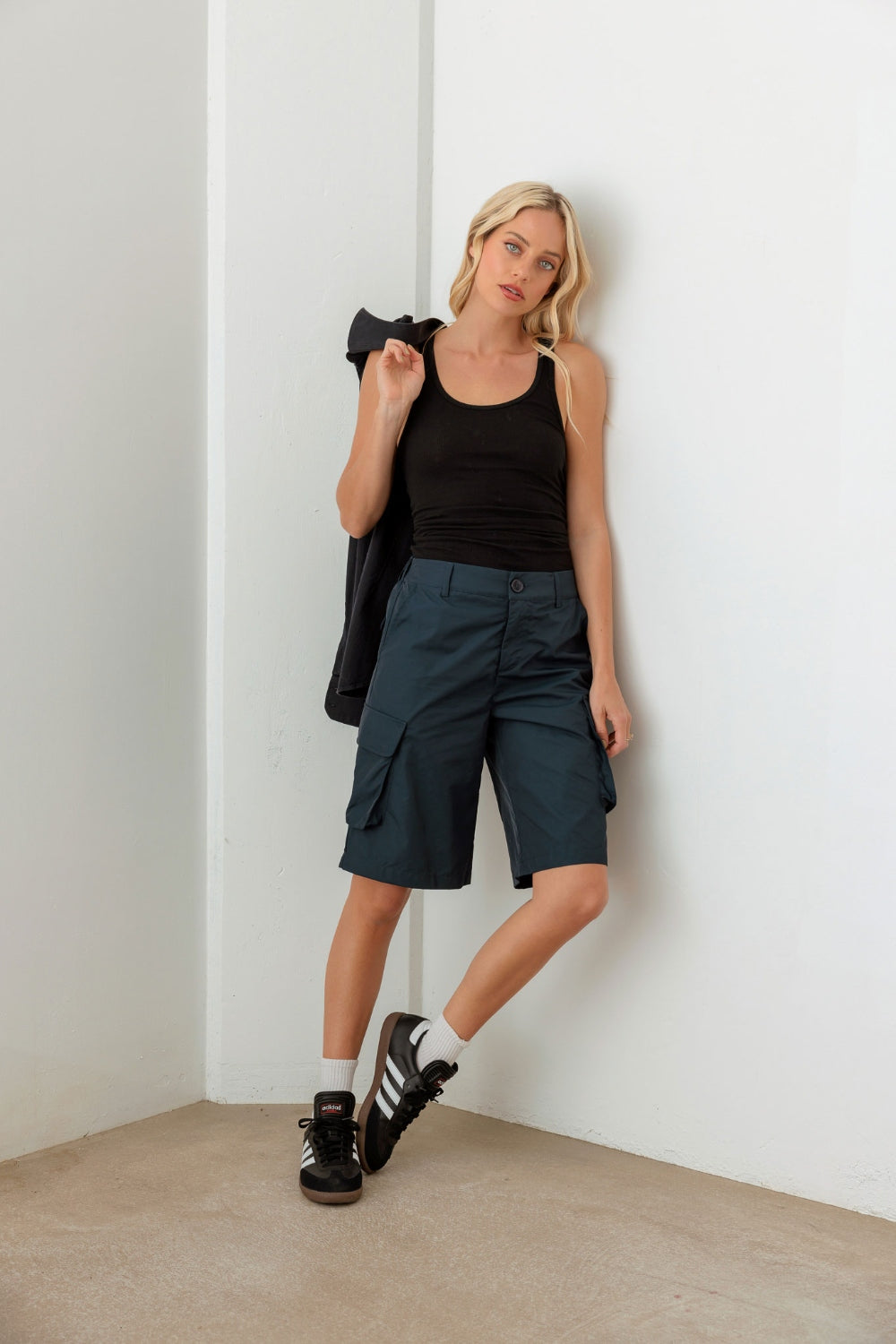 1/4 LE LIS Navy Cargo Bermuda Shorts